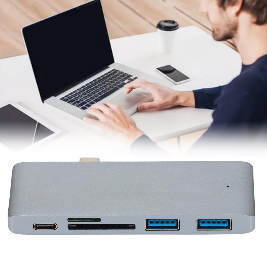 Портативный USB-C хаб 5-в-1 с PD быстрой зарядкой и расширением портов, USB-C адаптер для MacBook, для планшетов