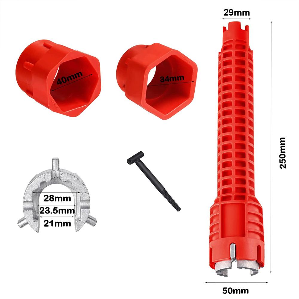 8 In 1 Multi Purpose Faucet And Sink Installer Wrench Anti-slip Handle Double Head Wrench Tool Extra-long Design Wrench Tool