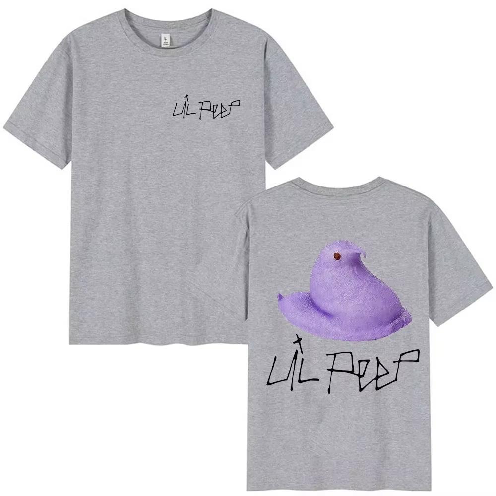 Лето 2026 Забавная футболка с мемом Lil Peep Маленькая птичка Унисекс Женская Ретро Высокое качество Модные футболки Повседневная футболка с коротким рукавом