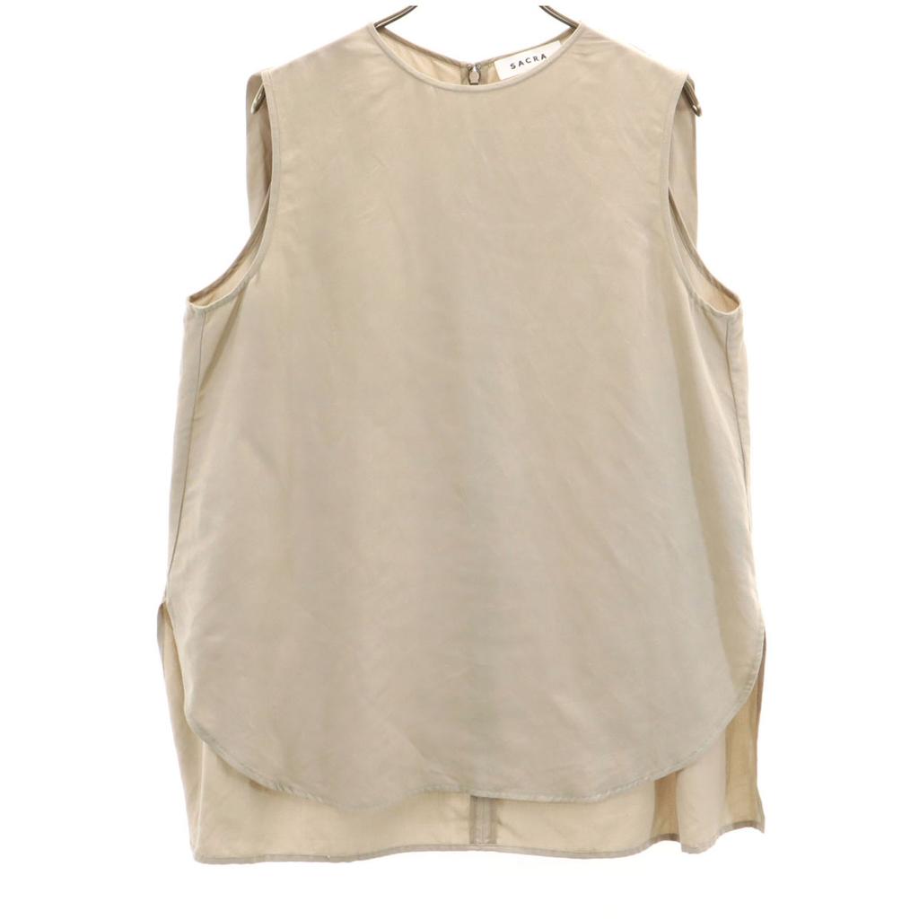 Sacra Made In Japan Linen Blend No Sleeve Shirt 38 Gurege Women Used