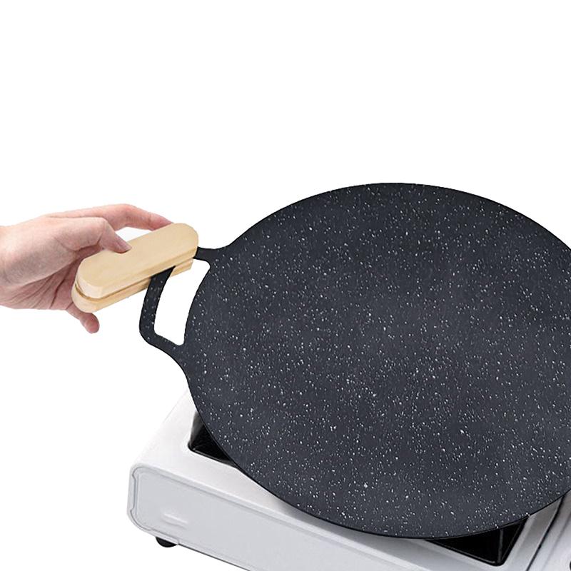A Pair Solid Wood Flat Bottom Pot Insulation Handle Anti-Burn Portable Baking Pan Handle,Outdoor Grill Pan Handle Anti-Burn Pad