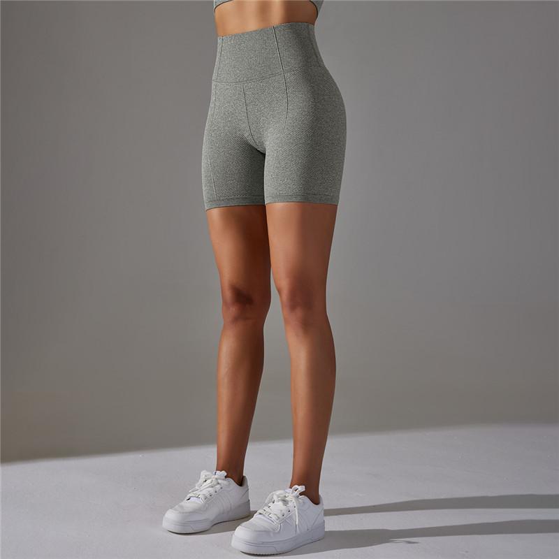 Nessaj Бесшовные вязаные шорты для йоги с высокой талией, дышащие быстросохнущие шорты для фитнеса, бега, йоги