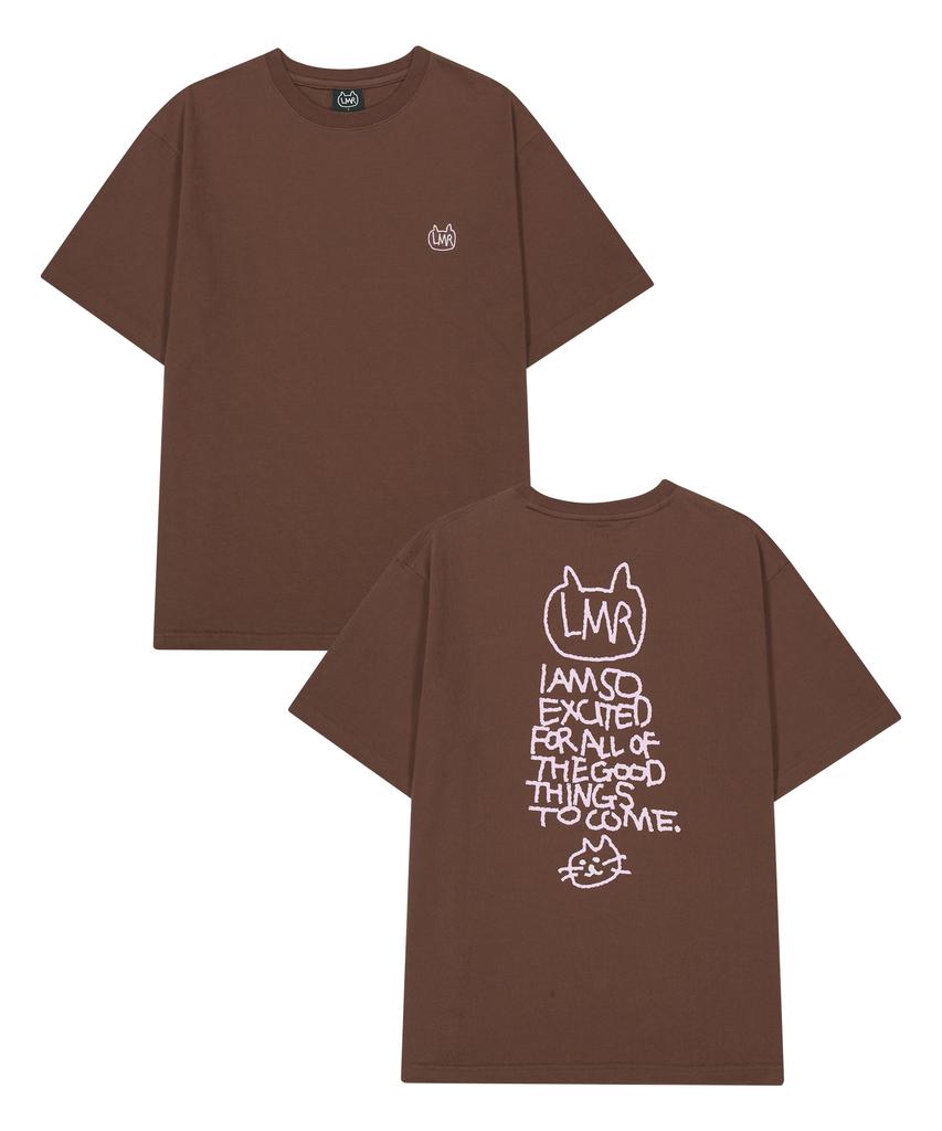 LMR Symbol Embroidered Logo Drawing T-Shirt Brown