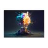 Colorful Light Bulb Posters Prints Explosive Lights Canvas Paintings Colored Scattering Lights Wall Art Pictures for Home Decor
