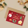1 Set Greeting Card Cute Cartoon Designs Merry Christmas Card Smooth Writing Greeting Card for Festive Holiday