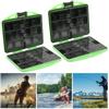 2Pcs ABS Rubber Fishing Tackle Accessories Storage Box Portable Outdoor Bait Hook Case