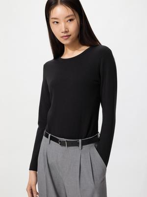 Uniqlo Футболка с круглым вырезом и длинным рукавом HeaTTech Ultra Warm 