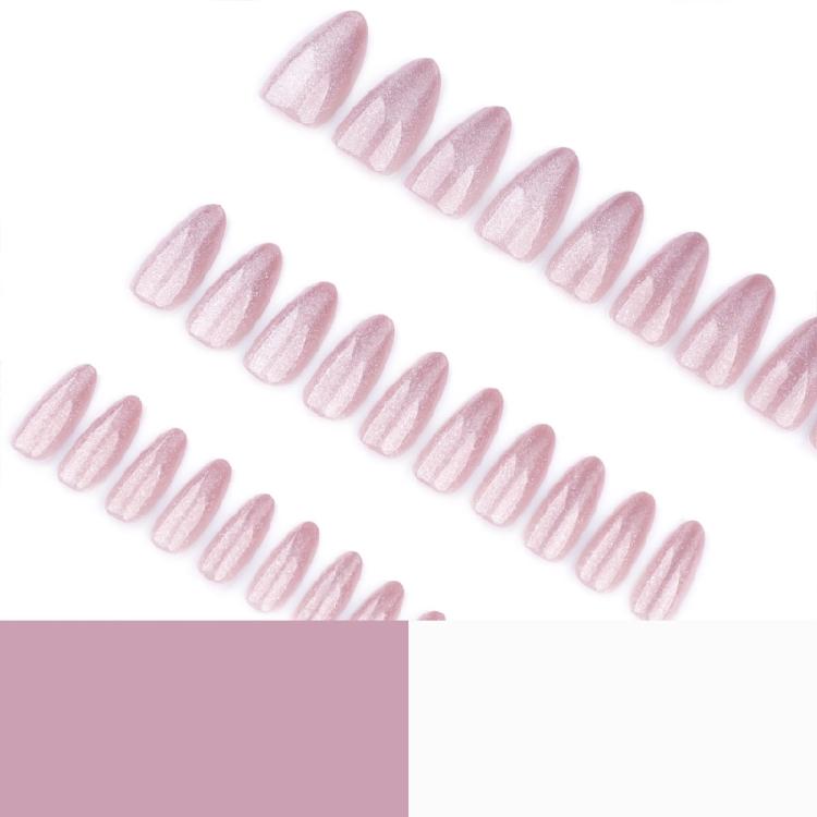 24 шт. накладные ногти миндалевидной формы с эффектом «кошачий глаз», короткие, акриловые, для вечеринок и торжеств.