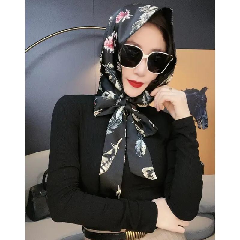 Имитация шелковой мусульманской шапки Баотоу, шарфа, модной солнцезащитной шапки-тюрбана, мягкой женской шапки-хиджаба, платка, исламской шапки