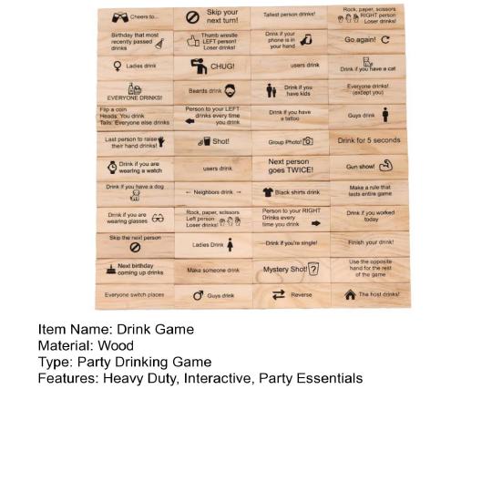 48 шт./набор строительных блоков, падающая башня, игра с напитками, деревянная многопользовательская игра для взрослых, интерактивная игра с укладкой кирпичей, реквизит для ночной вечеринки