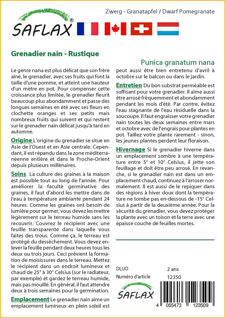 SAFLAX Карликовый гранат - 50 семян - С горшечным субстратом для лучшего выращивания - Punica granatum nana