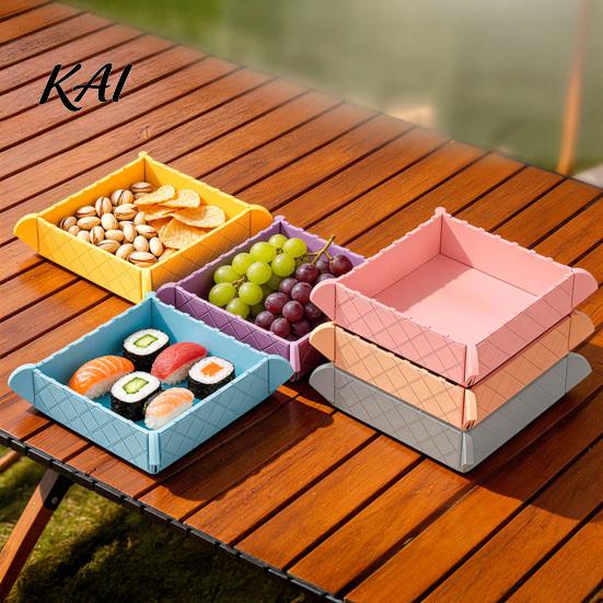 Portable Camping Food Container Foldable Silicone Magnetic Mat, Heat Resistant Hot Pad, Waterproof Table Mat Non-slip Trivet for Kitchen