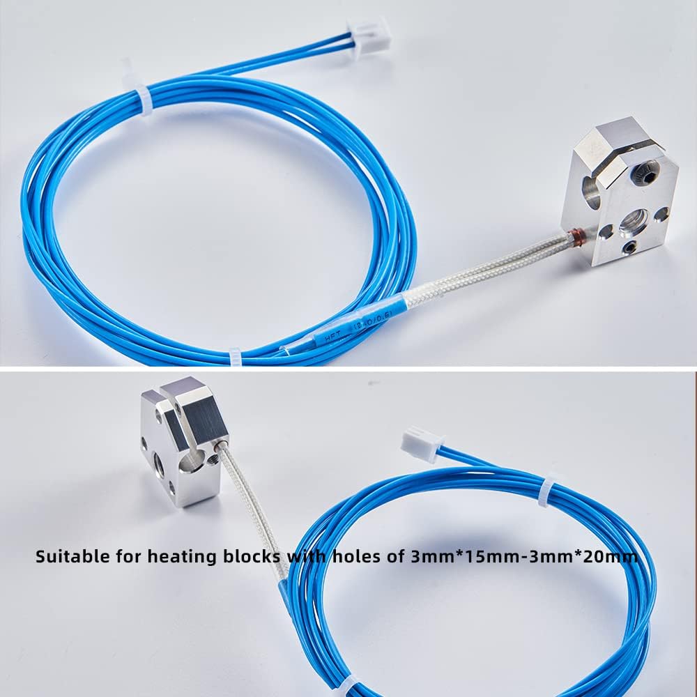 Ender-3/ Ender-3-v2 Thermistor Upgrade: 3PCS 1.2m High Temperature NTC 3950 100K Thermistor Sensor for Ender 3 Max/5, CR10, CR10s, V6 Volcano, High