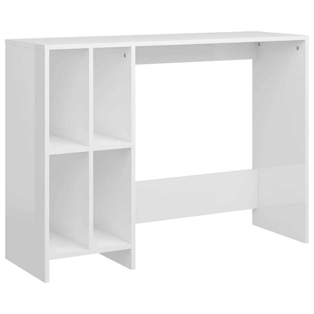 Glossy White Computer Desk 102.5 x 35 x 75 cm Particleboard