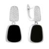 Серебряные серьги с натуральным ониксом (60002112)