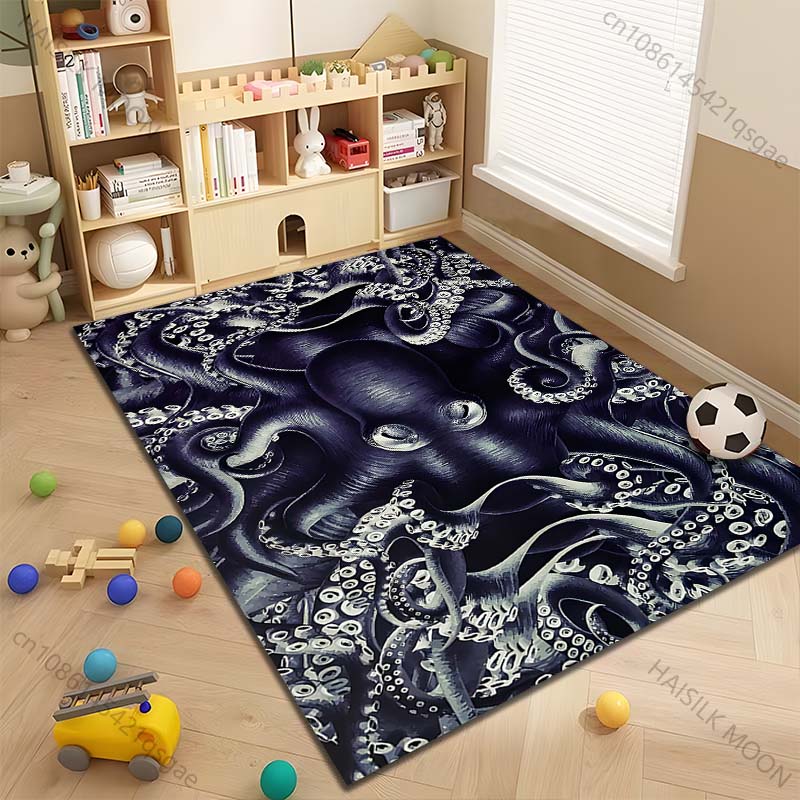 Multiple sizes Octopus with entwined tentacles Carpet for Living Room Bedroom Sofa Home Decor Rug Non-slip Floor Mat Luxury Gift