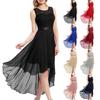 Women's Sexy Lace Patchwork Chiffon Dress Dress Solid Round Neck Sleeveless Dinner Dress