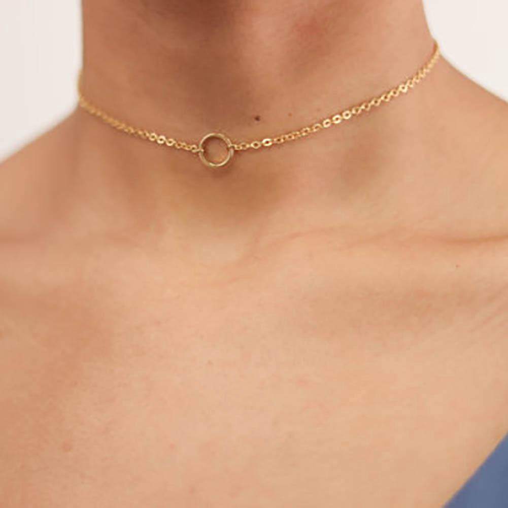 Цепочка с колечком на шею. Оригинальное украшение для девушек
