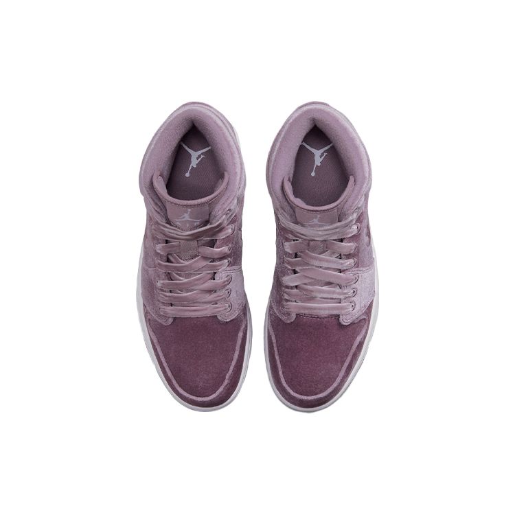 Кроссовки Air Jordan 1 Mid Purple Velvet Женские Фиолетово-Дымчатый Белый DQ8397-500