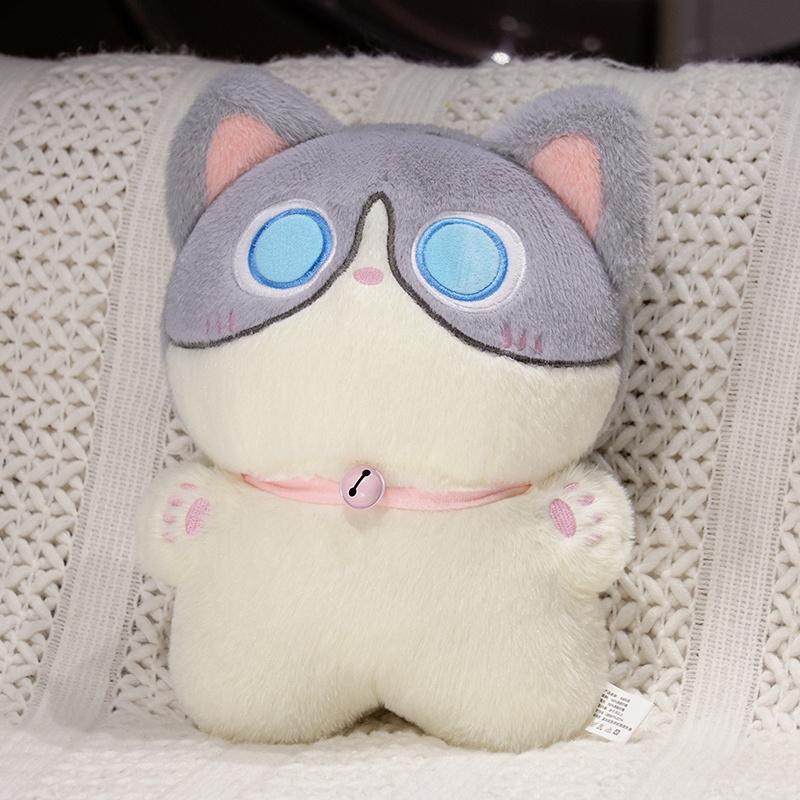 35 см Каваийная Плюшевая Игрушка Черный Кот с Большими Глазами, Кукла, Мягкое Набивное Животное, Подушка-Подушка Кот, Подарок на День Рождения для Детей, Декор для Дома