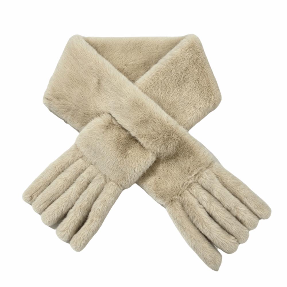Thickened Women's Scarf Windroof Winter Collar Scarf Soft Faux Rabbit Fur Scarf Winter