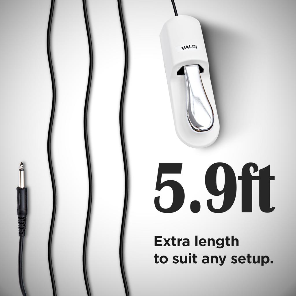 VALDI Sustain Pedal Red Универсальная педаль для цифрового MIDI и синтезаторов Переключатель преобразования для всех марок Удлинительный кабель BP-3 - Клавиатуры, фортепиано,