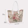 Women Floral Plaid Tote Bag Casual Large Capacity Handbag for Daily Shopping Work Travel