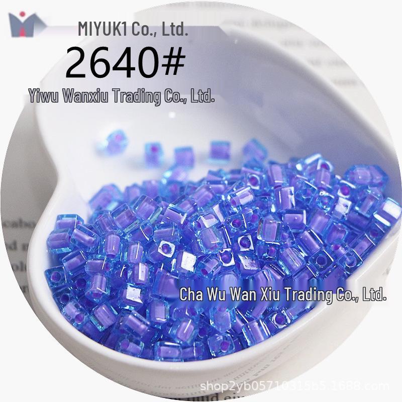 MIYUKI 4mm Transparent Dyed Core Sugar Cube Beads for DIY Bracelets