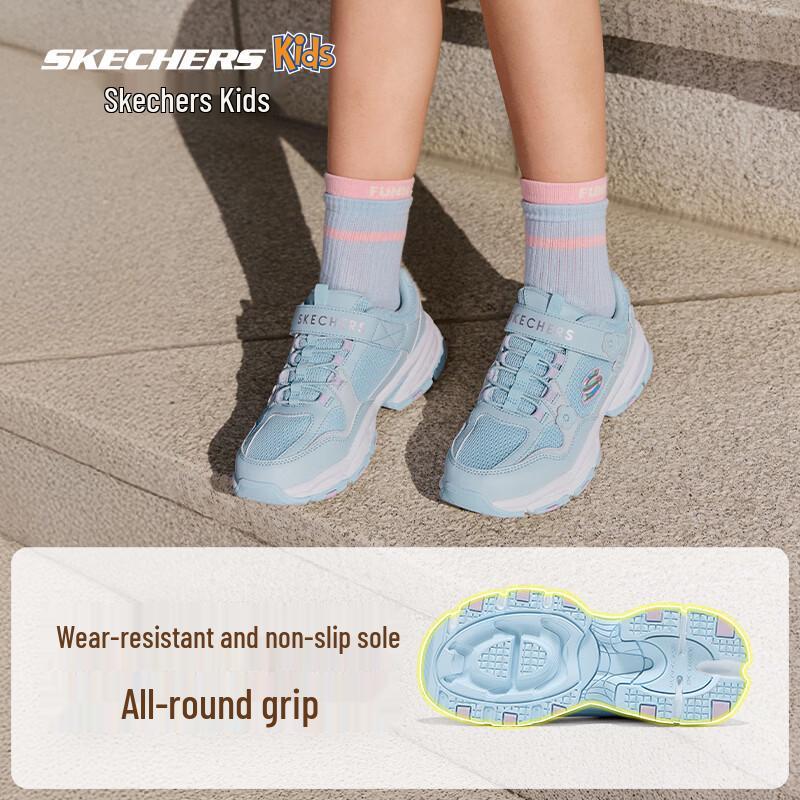 Skechers Кроссовки для девочек на липучках в стиле "папиных" 319353L