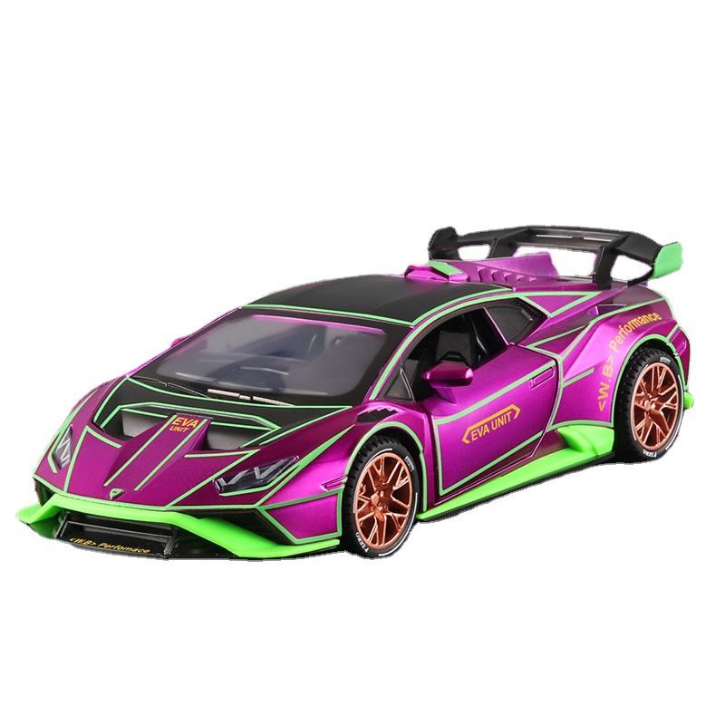 1/24 масштаб Lambo, литая под давлением модель автомобиля, игрушечный автомобиль с откатным механизмом, звуковым светом и распылителем для детей, коллекция подарков для мальчиков и девочек