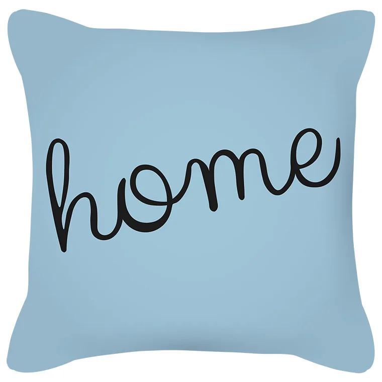 Чехол для подушки с геометрическим узором, сине-серая подушка, обитый диван, домашний декор