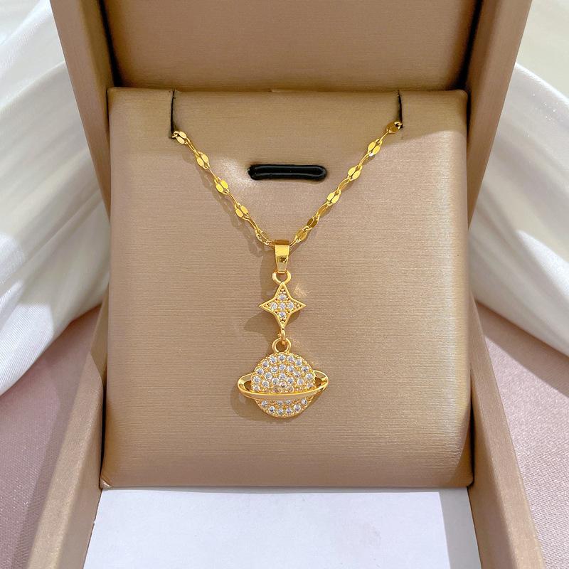 Геометрические Популярные Элементы Роскошное Банкетное Свадебное Ожерелье Женская Универсальная Цепочка на Ключицу Титановая Сталь