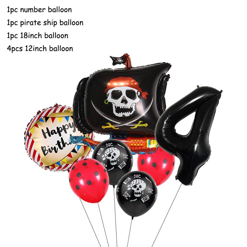 Пиратская тематика Мультяшные украшения Одноразовая посуда Бумажные тарелки Чашки Воздушные шары Детские сувениры День рождения День рождения Baby Shower Supplie