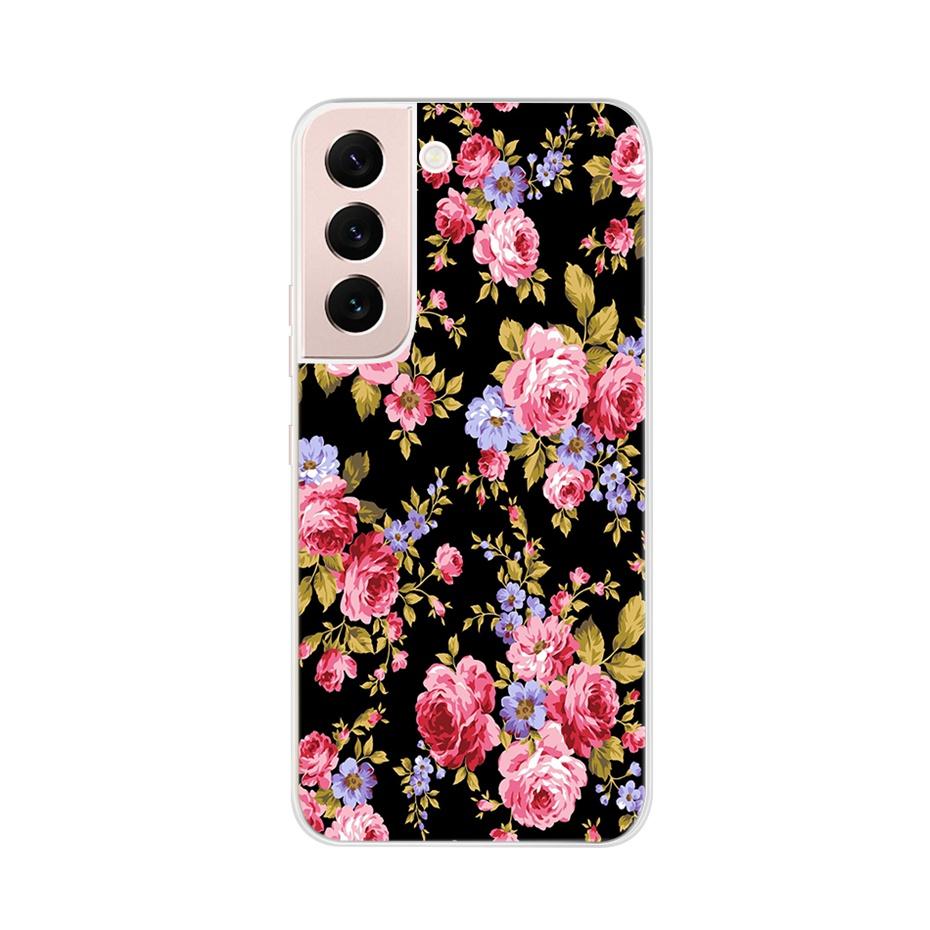 Красивый чехол для телефона с цветами для Samsung Galaxy S22 Pro S 22 Ultra 5G Чехол Милый Кот Мягкий Силиконовый TPU Чехол для Samsung S22 22Pro