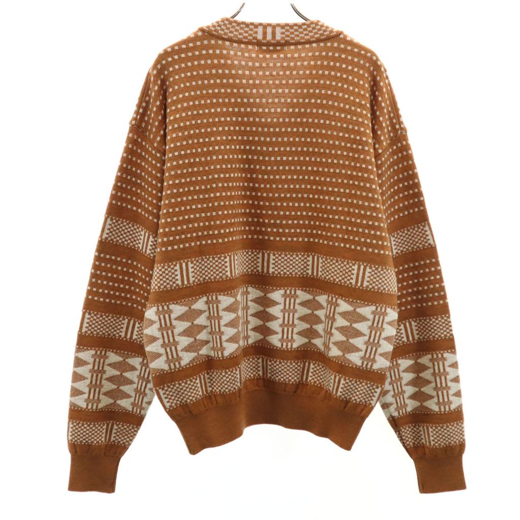 Kenzo 90-е Сделано в Японии Шерсть Старый комбинезон с ручками С длинным рукавом Свитер с V-образным вырезом Мужской Б/у