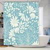 Винтажная сине-белая декоративная шторка для душа с цветочным рисунком для ванной комнаты, домашнего декора, водонепроницаемая, съемная, современный дизайн