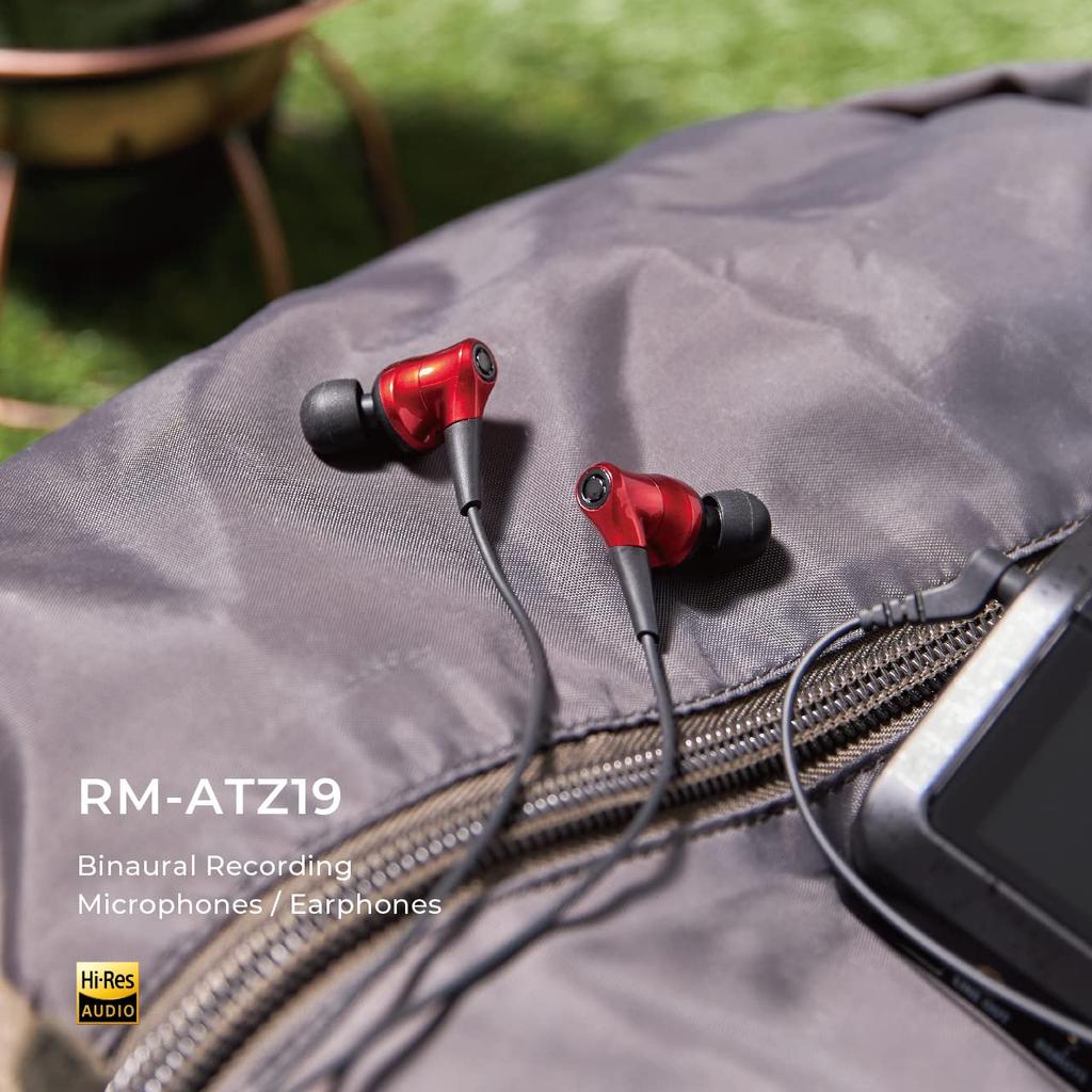 Radius RM-ATZ19 Earphone-Type Binaural Recording Microphone: Binaural Microphone with Earphones, Binaural Recording, ASMR, Streaming, Live