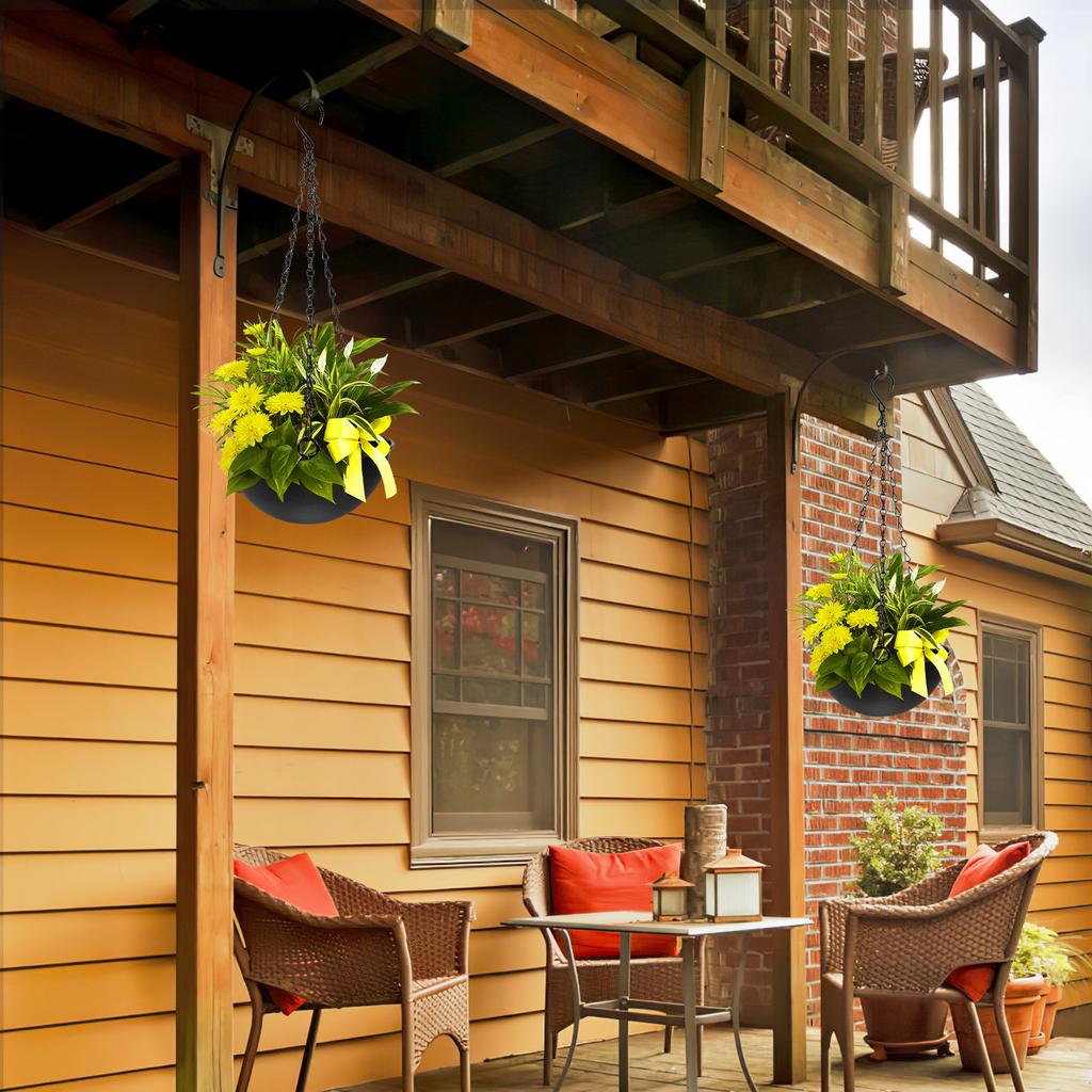 Hanging Flower Pot Plastic Hanging Planter for Balcony Garden Courtyard Small Space Greenery Display Succulents Ferns Herbs