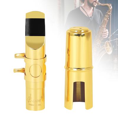 Мундштук для саксофона 5C латунный для альт/тенор/сопрано - Профессиональный и начинающий металлический мундштук с колпачком и лигатурой