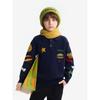 Mqd Kidsren's Clothing Boys' Sweaters 2025 Winter New Style Lapel Knitwear Kidsren's Preppy Style Jacquard Knitwear