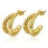 Direct supply multi-layer stainless steel earrings, European and American retro high-end 18K earrings, women's atmospheric earrings