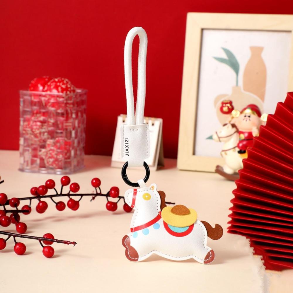 Кожаный кулон-подвеска в виде пони-зодиака, мультяшный подарок на китайский Новый год, уникальный брелок в виде лошади, подарок на день рождения