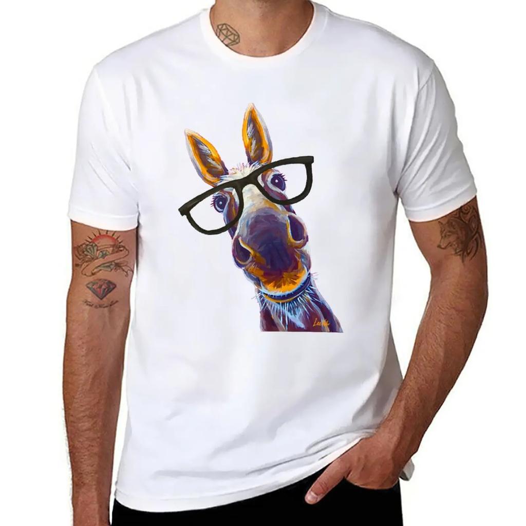 Funny Donkey art, Smart Donkey with glasses T-Shirt cute tops sublime vintage clothes t shirts