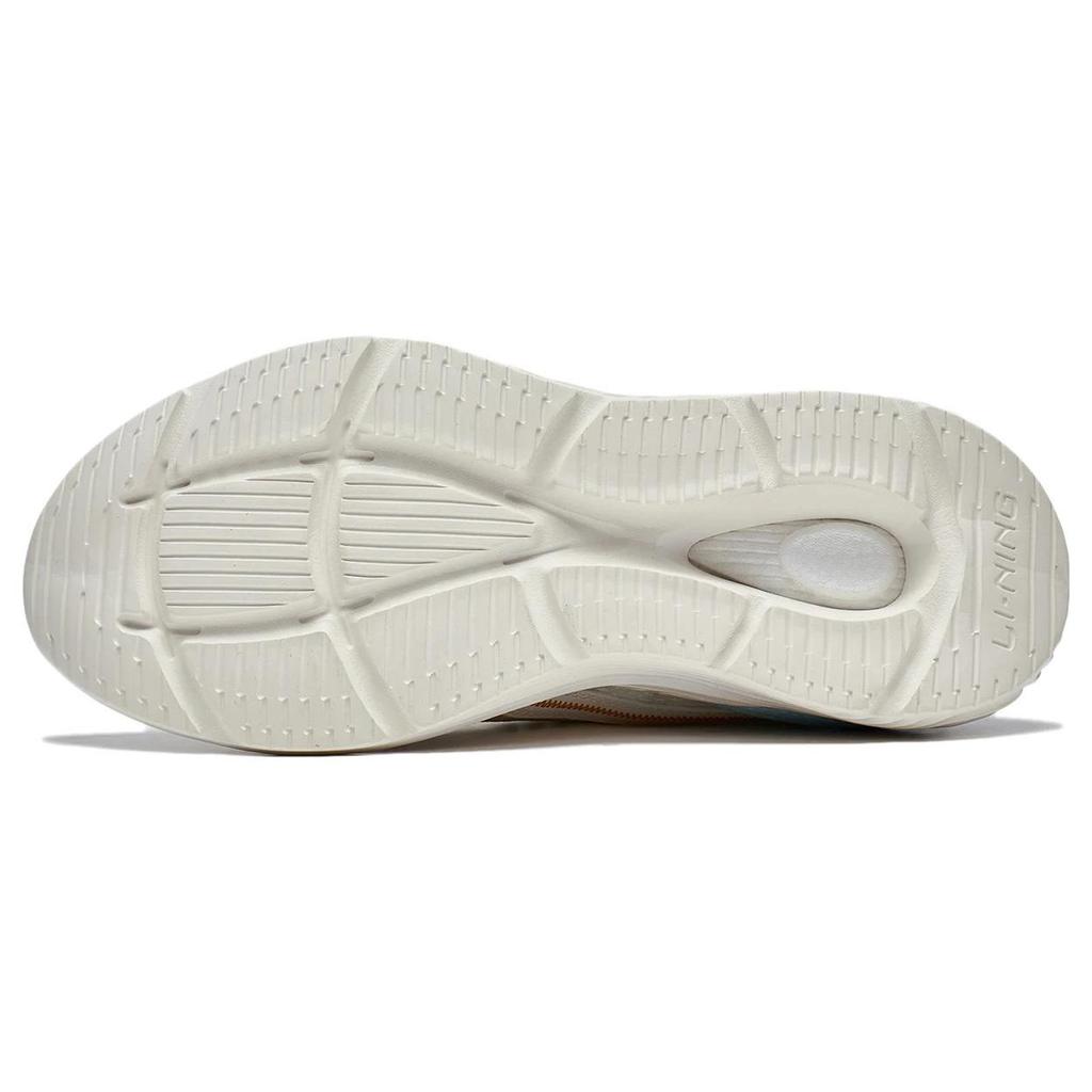 Li Ning Qing You Fabric Synthetic Leather Non-Slip Wear-Resistant Low-Top Sports Casual Shoes Men Sneakers White Blue AGLT057-1