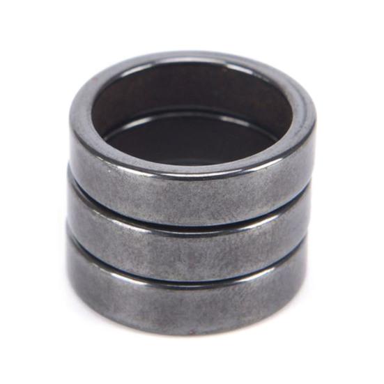 Simple Flat Magnetic Hematite Width Finger Unisex Ring