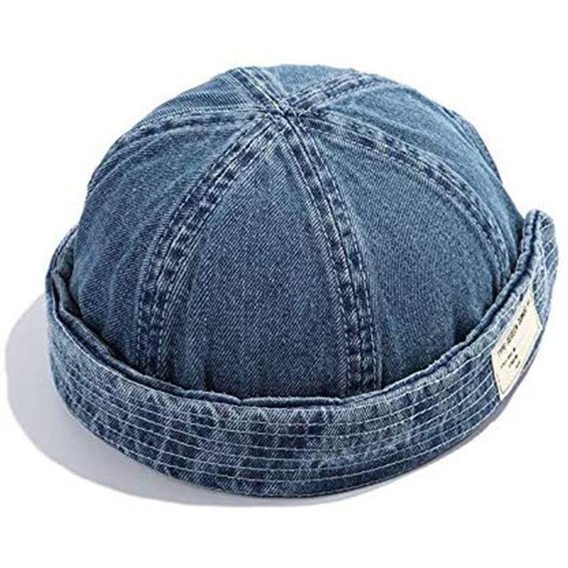 Джинсовая шляпа без полей Gorro Hombre Docker Miki для мужчин и женщин в стиле ретро, ​​кепка-бомбер Sailor Melon Snapback, промытая ковбойская тюбетейка