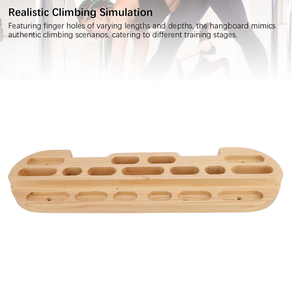 Climbing Fingerboard Wooden Hangboard Portable Climbing Pull Up Bar Grip Strengthener for Rock Climbing Training