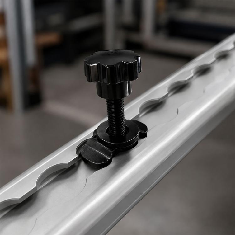 Roof Rack Adjustment Fastener Kit with Threaded Star Knob Hardware, Metal 4 Piece Set for Replacement Mounting Tasks