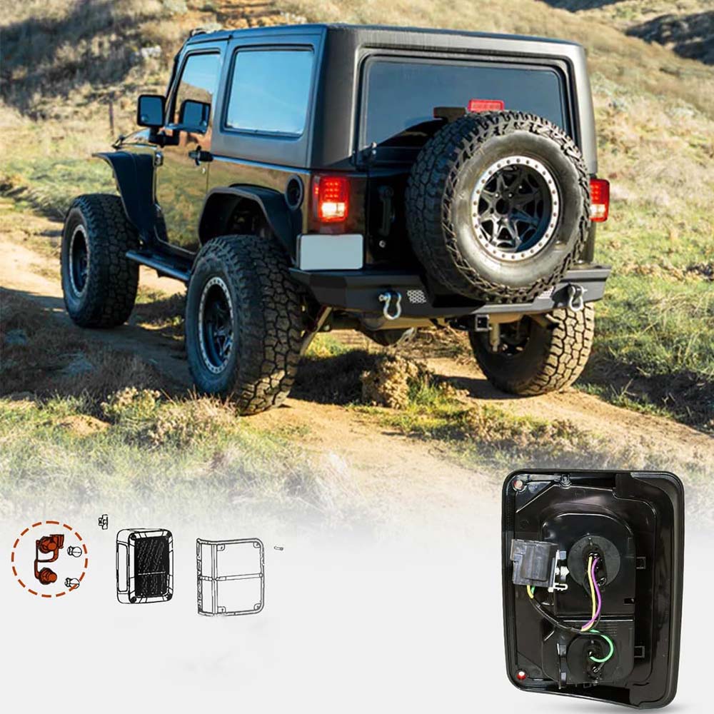 Жгут проводов заднего фонаря без лампы для 2007-2018 Jeep Wrangler JK 68004166AC