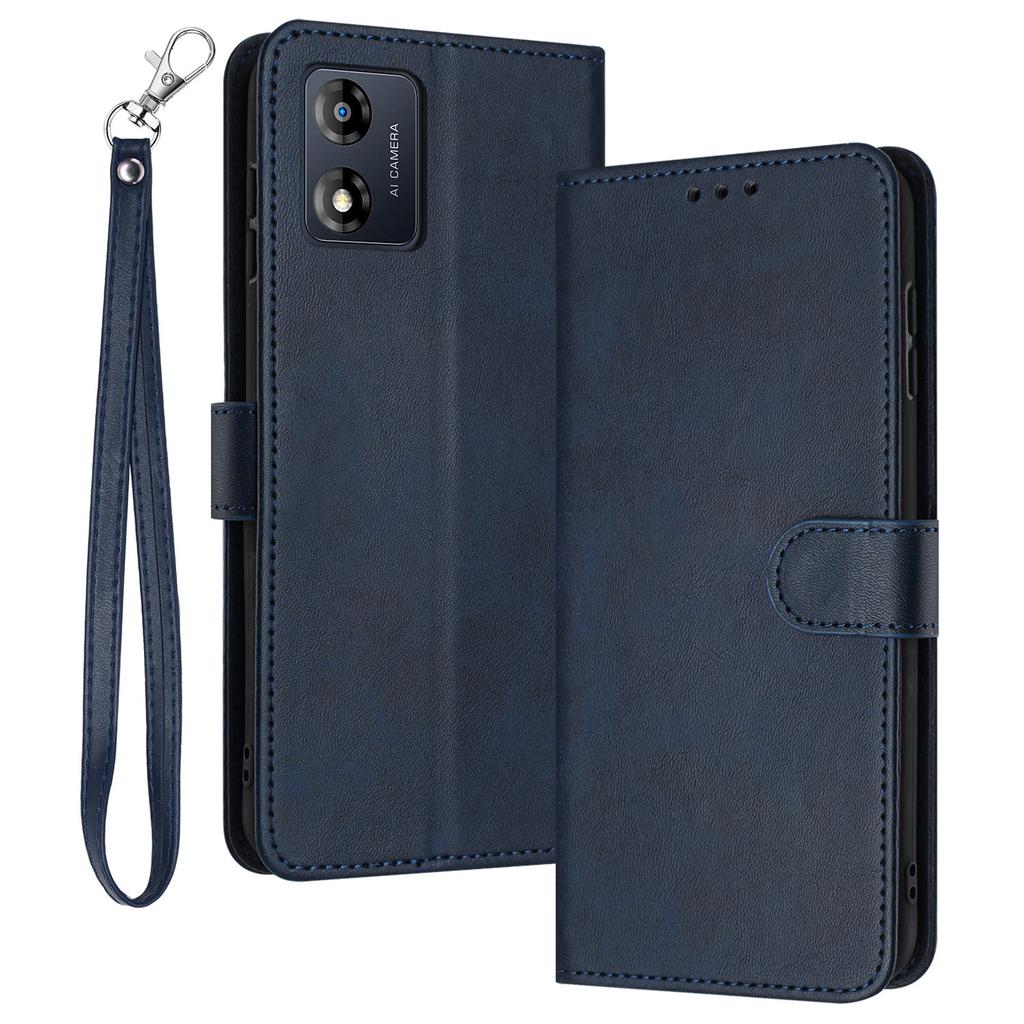 For Motorola Moto E13 4G Folio Flip Leather Wallet Cell Phone Case Full Protection Cover with Strap